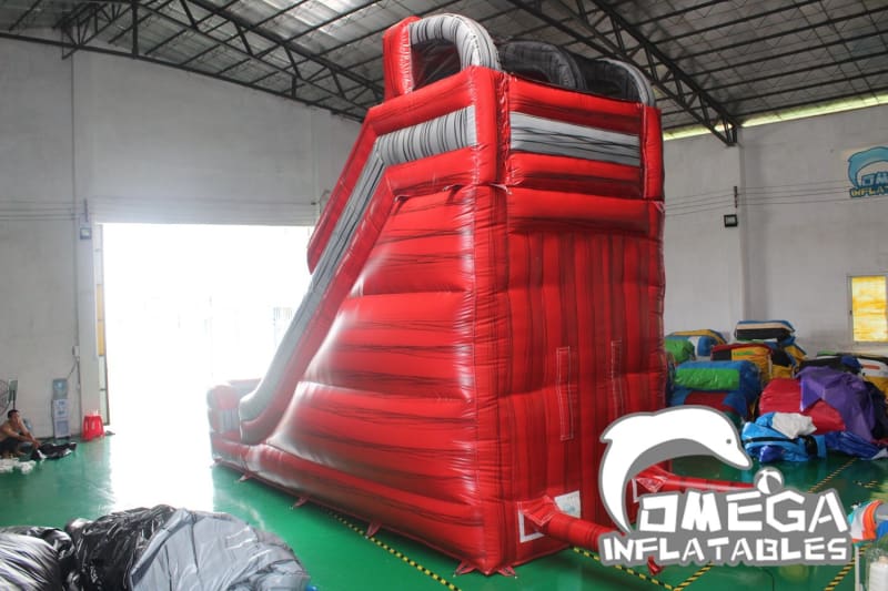 18FT Marble Red Dry Slide - Omega Inflatables Factory