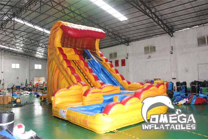 18FT Monster Wave Fire Inflatable Water Slide