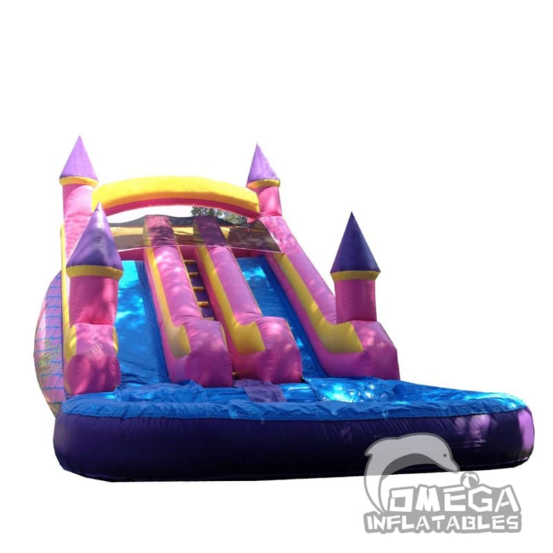 18FT Princess Castle Super Wet Dry Dual Lane Slide