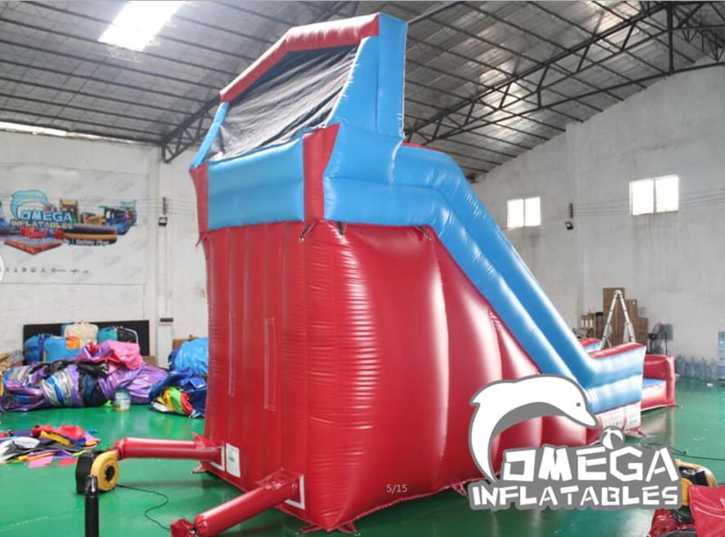 18FT Red and Blue Modular Wet Dry Slide