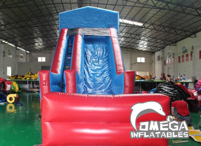 18FT Red and Blue Modular Wet Dry Slide