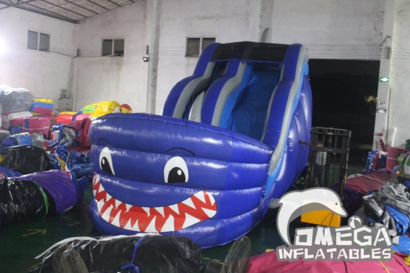 18FT Shark Attack Water Slide