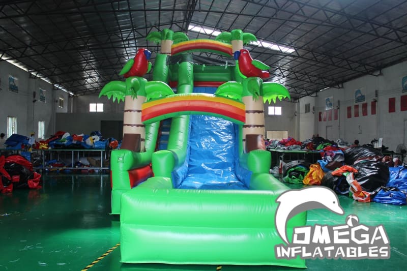 18FT Tropical Rain Forest Wet Dry Slide - Omega Inflatables Factory