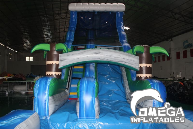 18FT Tropical Rush Wet Dry Slide - Omega Inflatables Factory