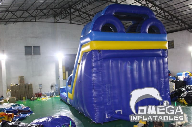 20FT Blue Dual Lane Water Slide