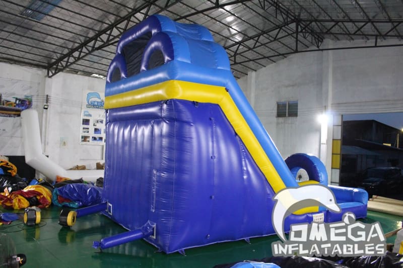 20FT Blue Dual Lane Water Slide