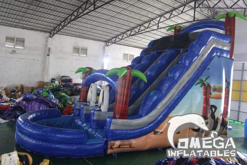 20FT Inflatable Penguins of Madagascar Water Slide