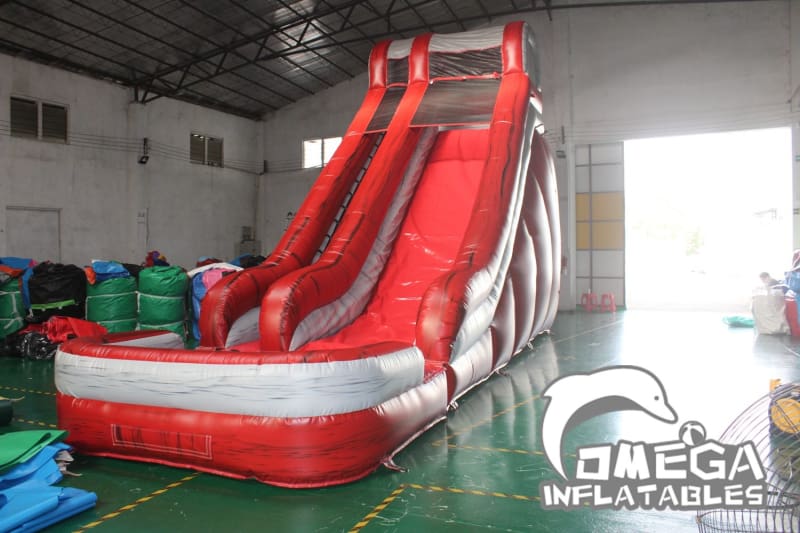 20FT Marble Red Water Slide