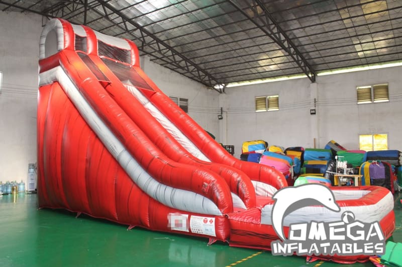 20FT Marble Red Water Slide