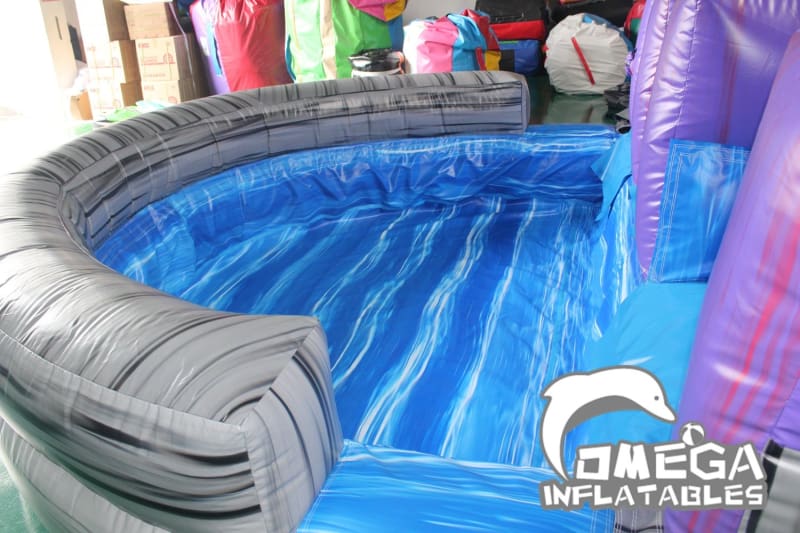 20FT Purple Rock Dual Lane Water Slide