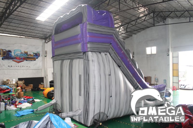 20FT Purple Rock Dual Lane Water Slide