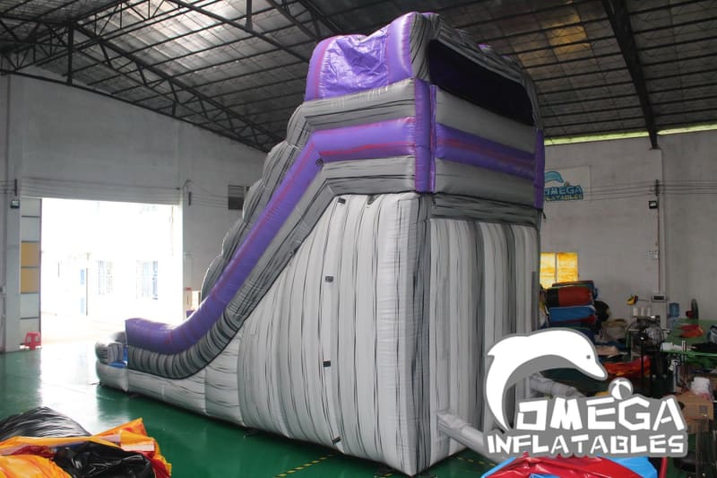 20FT Purple Rock Dual Lane Water Slide