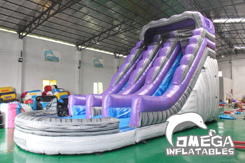 20FT Purple Rock Dual Lane Water Slide