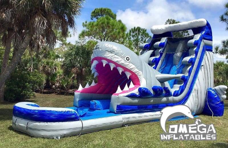 24FT Shark Dual Lane Water Slide