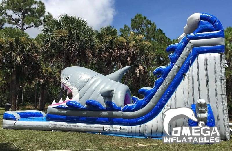 24FT Shark Dual Lane Water Slide