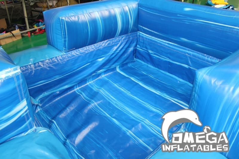 22FT Blue Marble Double-Lane Water Slide