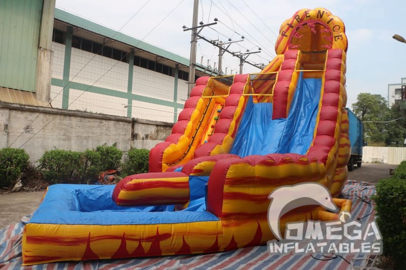 22FT Fire and Ice Water Slide - Omega Inflatables Factory