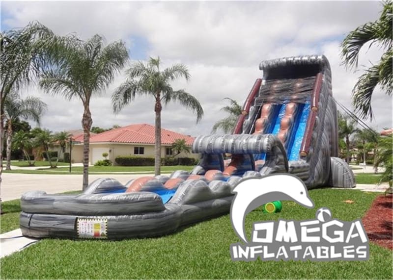 22FT Grey Marble Wave Water Slide