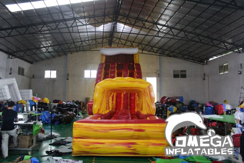 22FT Lava Falls Double-Lane Water Slide