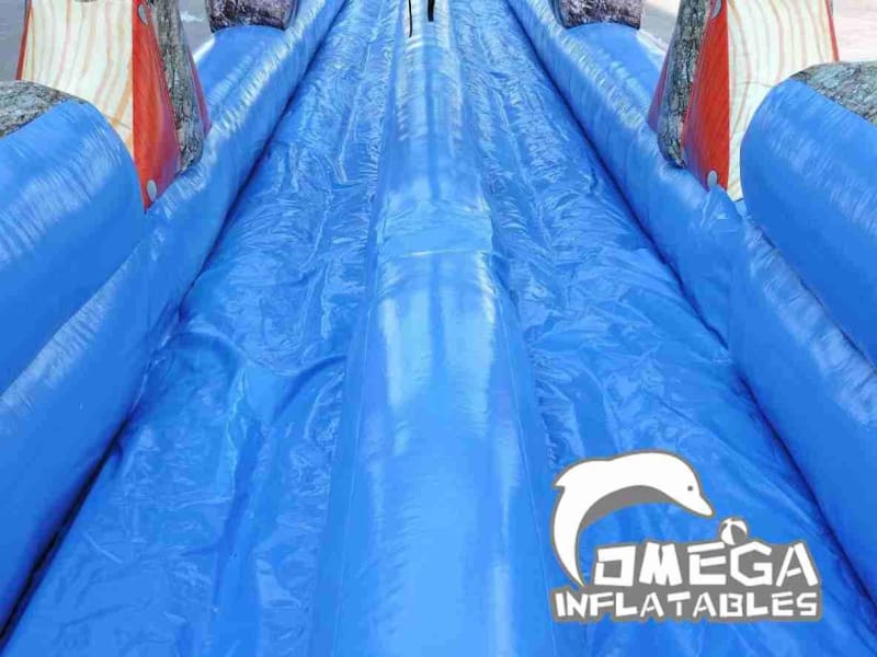 22FT Log Mountain Dual Lane WetDry Inflatable Slide and Slip n Slide