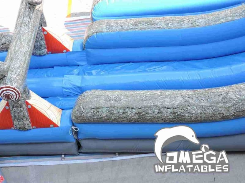 22FT Log Mountain Dual Lane WetDry Inflatable Slide and Slip n Slide