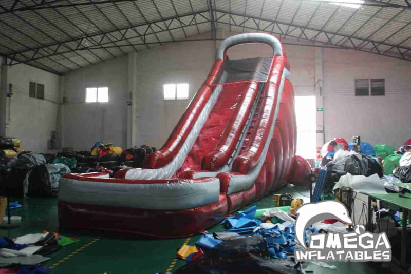 22FT Marble Red Water Slide