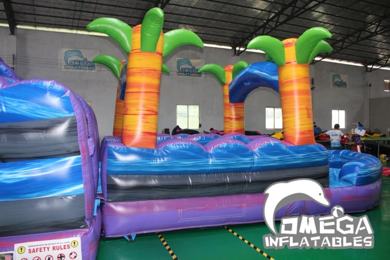 22FT Purple Tropical Water Slide