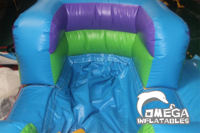 22FT Retro Rainbow Double Bay Wet Dry Inflatable Slide