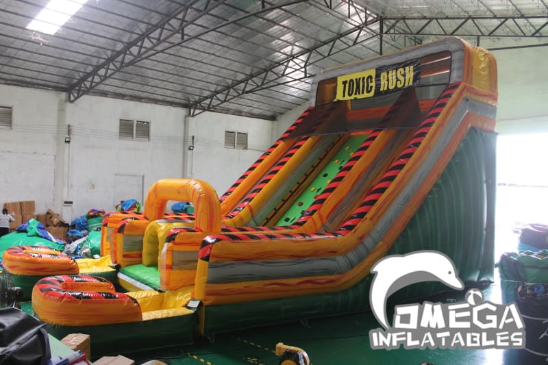 22FT Toxic Rush Marble Inflatable Wet Dry Slide