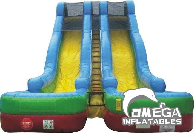 23FT Retro Rainbow Double Lane Wet Dry Water Slide