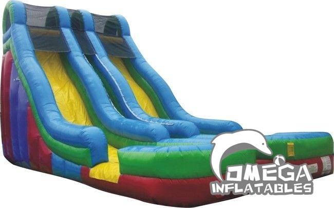 23FT Retro Rainbow Double Lane Wet Dry Water Slide