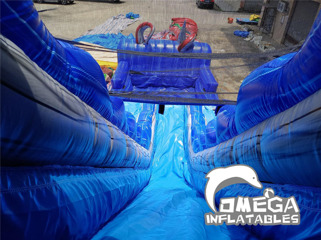 24FT Inflatable Ocean Battle Water Slide - Omega Inflatables Factory