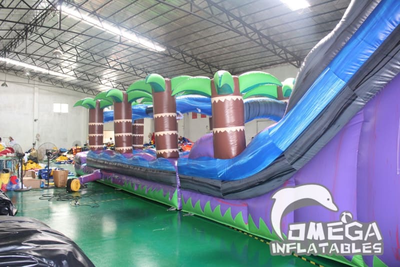 25FT Purple Tropical Splash Water Slide