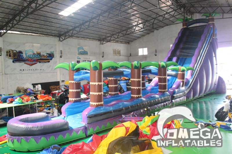 25FT Purple Tropical Splash Water Slide