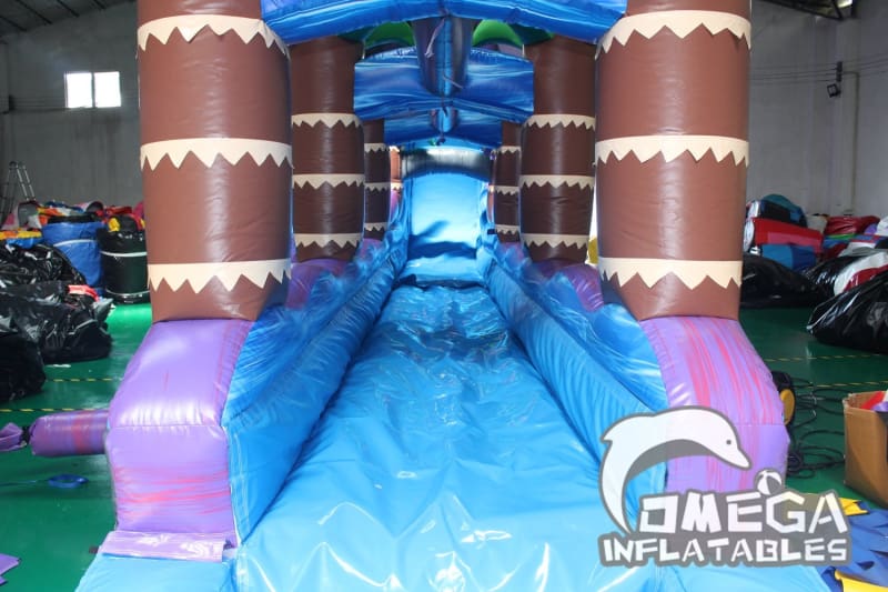 25FT Purple Tropical Splash Water Slide