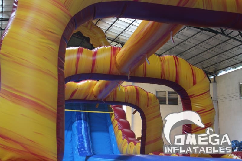 27FT Lava falls Double Lane Water Slide