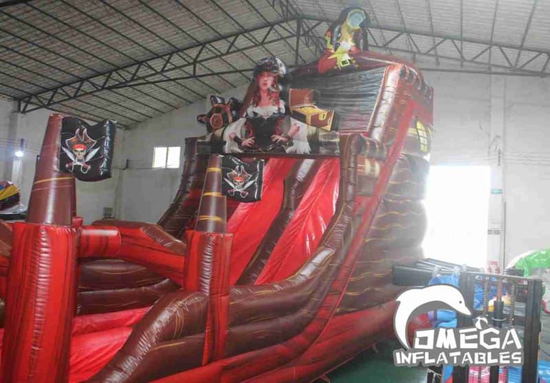 27FT Pirate Ship Double-Lane Water Slide