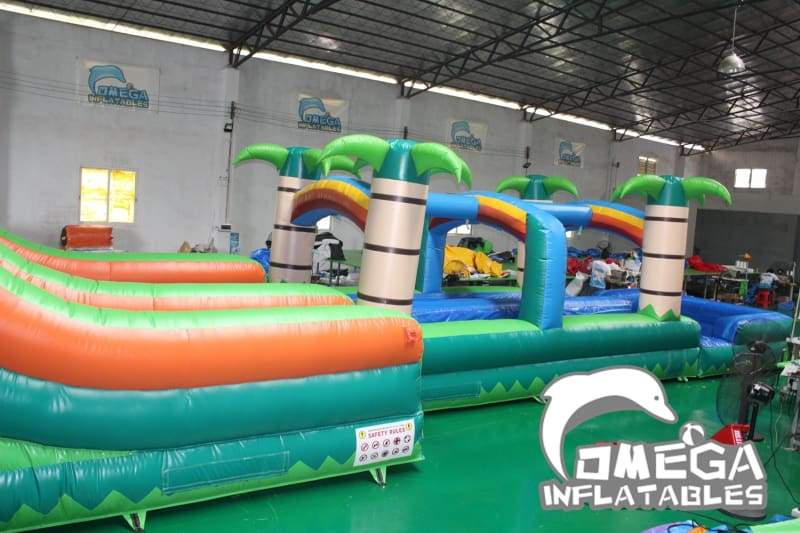 27FT Tropical Dual Lane Water Slide