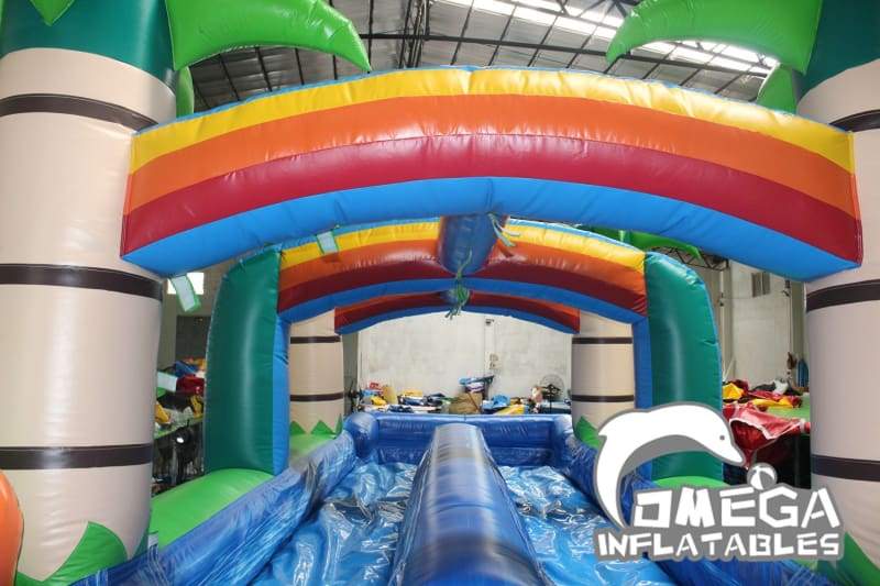 27FT Tropical Dual Lane Water Slide