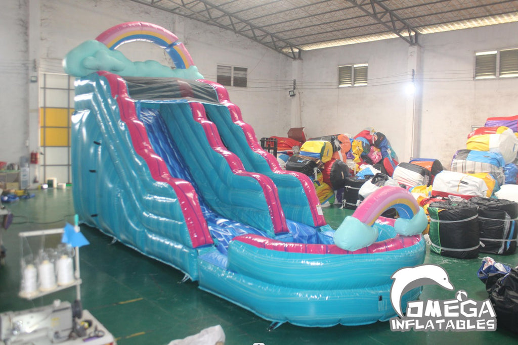 16FT Rainbow Inflatable Water Slide