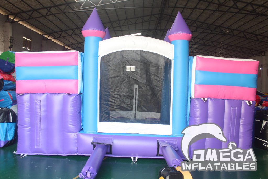 Pink Bounce House Combo With Double Slides