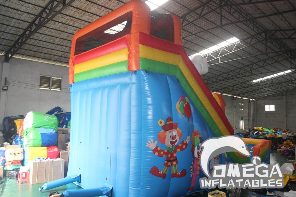 Inflatable Circus Clown Double Lane Slide