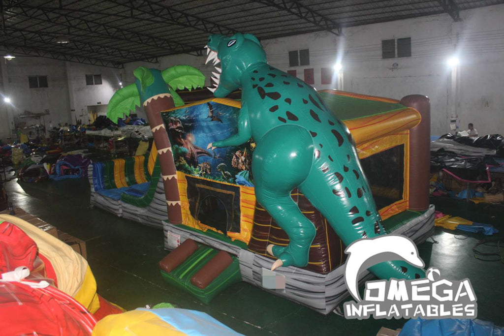 Jurassic Dinosaur Inflatable Bounce House Water Slide for Sale