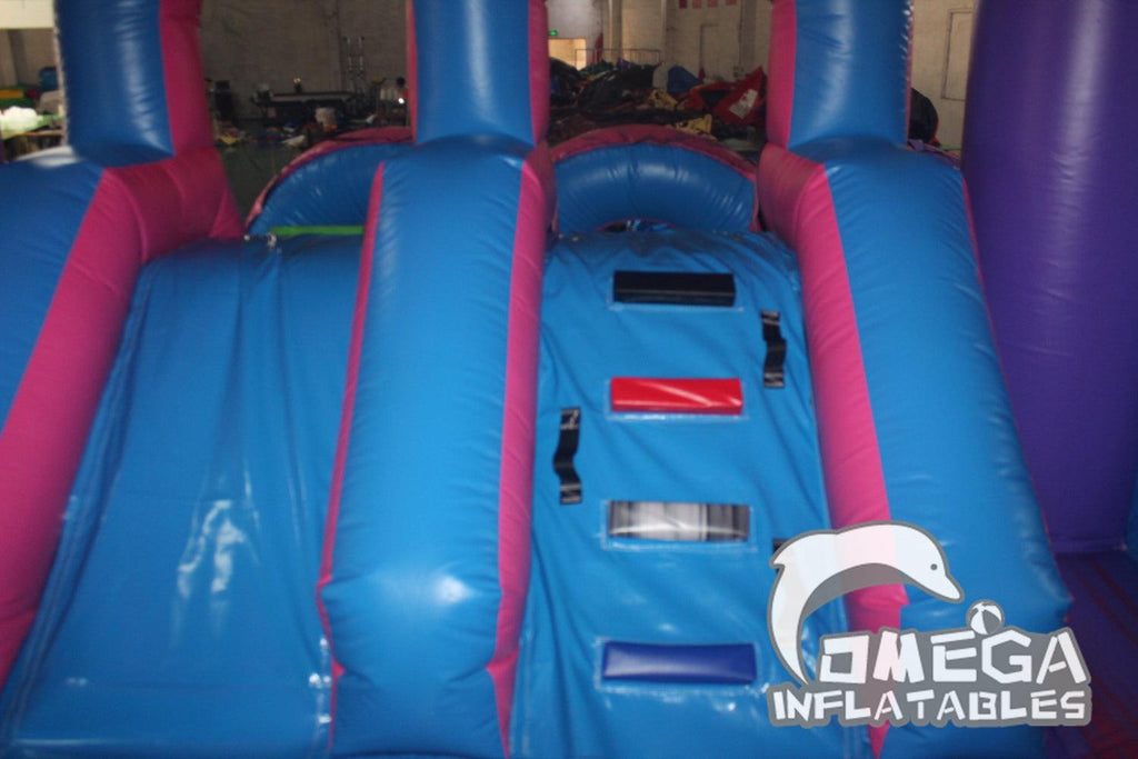 Inflatable Kids Pink Bounce House and Water Slides For Sale - Omega Inflatables Factory