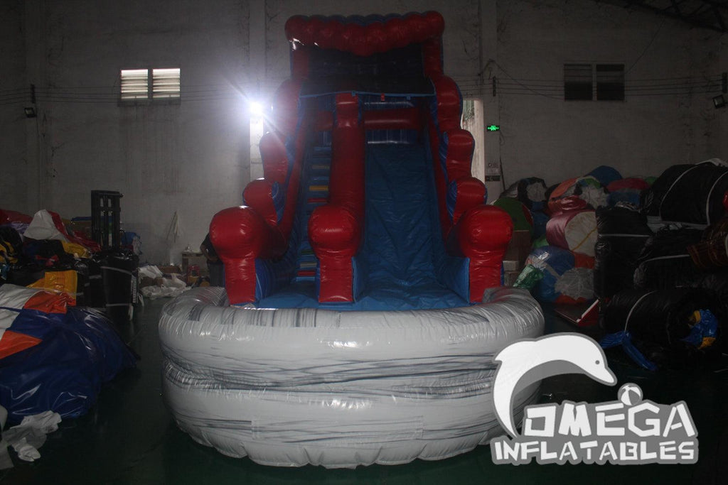 17FT Inflatable Marble Wave Water Slide - Omega Inflatables Factory