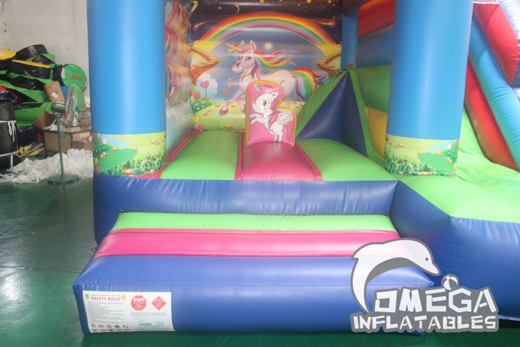 Mini Unicorn Inflatable Bounce House Combo for Sale