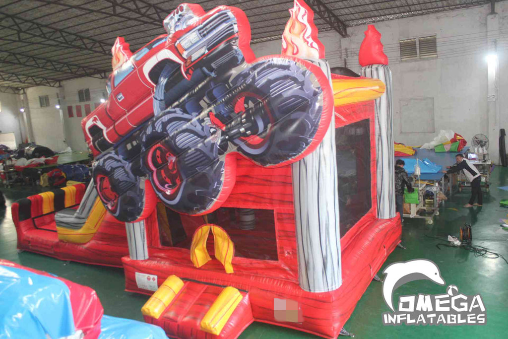 Monster Truck Marble Red Inflatable Dry Combo