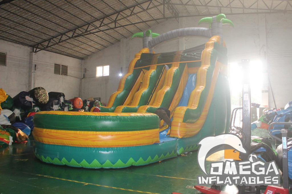 18FT Palm Tree Water Slide - Omega Inflatables Factory