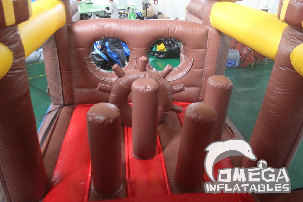 Pirate Ship Inflatable Obstacle Course - Omega Inflatables Factory