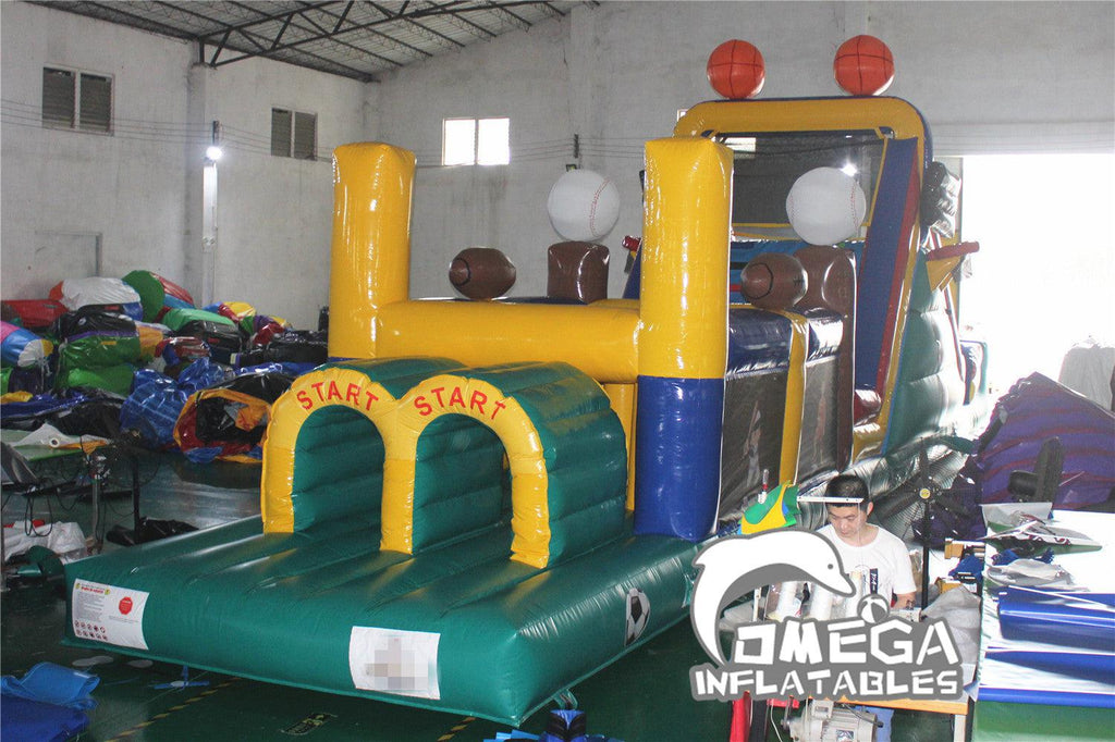 Inflatable Sports Obstacle Course Castle - Omega Inflatables Factory